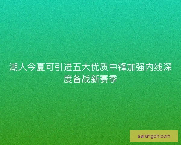 湖人今夏可引进五大优质中锋加强内线深度备战新赛季
