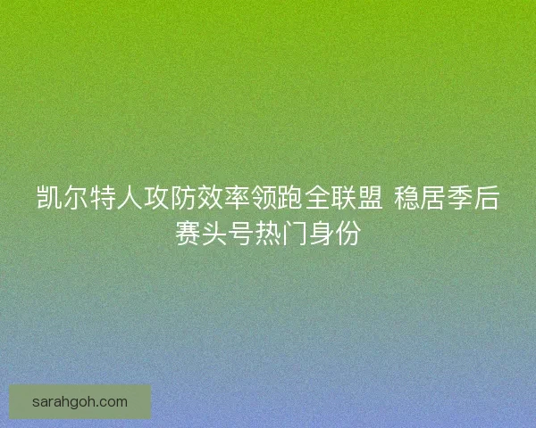凯尔特人攻防效率领跑全联盟 稳居季后赛头号热门身份