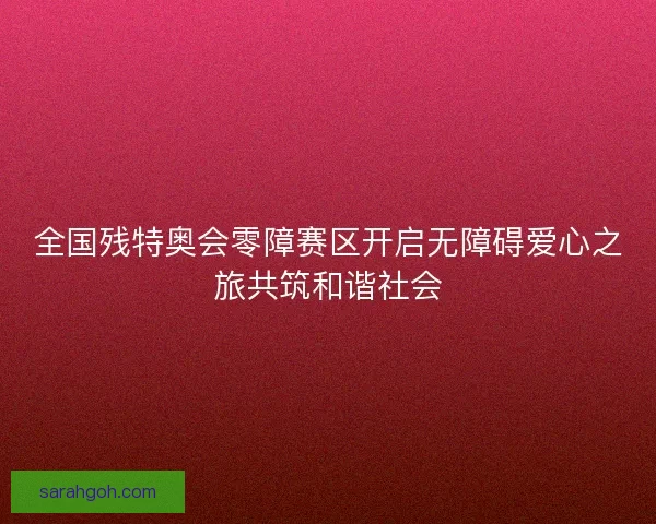 全国残特奥会零障赛区开启无障碍爱心之旅共筑和谐社会
